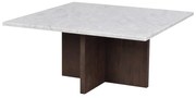 Bielo-hnedý mramorový konferenčný stolík 90x90 cm Brooksville - Rowico