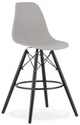 Sivá barová stolička CARBRY LAMAL s čiernymi nohami