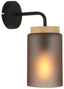 Toolight Toolight, nástenné svietidlo 1xE27, APP1814-1W, čierna-dymové sklo, OSW-00664