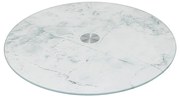 Sklenený otočný servírovací podnos White Marble, (fi) 32 cm