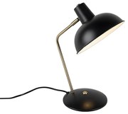 Retro stolná lampa čierna s bronzom - Milou