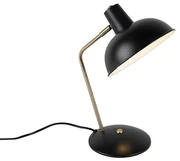 Retro stolná lampa čierna s bronzom - Milou
