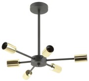 Zuma Line A8100-6 - Luster na tyči MANDI 6xE27/40W/230V čierna/zlatá