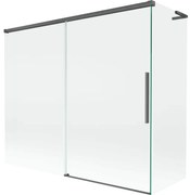 Mexen Rox, L posuvná 2-krídlová vaňová zástena 180 + 80 x 150 cm, 8mm číre sklo, brúsený grafit profil, 8C9L-180-080-66-00