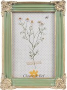 Zeleno - zlatý fotorámik so zlatými ornamentmi - 13*2*18 cm / 10*15 cm