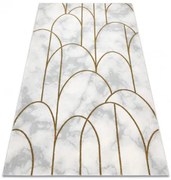 Koberec EMERALD exkluzívny 1016 glamour, styl art deco, marmur krém / zlatý