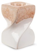 KERAMICKÝ SVIETNIK RUBEN (02) 8X8X12 CM KRÉMOVÁ