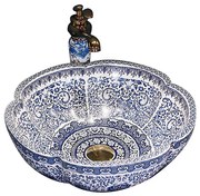 REA-U5666 - Umývadlo na dosku VIVIEN pr. 42,5 cm keramika/ornamentálny vzor