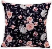 Dekoračný vankúš Rosalina 45x45 cm, čierny%