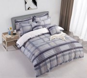 3 dielne obliečky Krepové polycotton Olivia modrá 200x140cm+90x70cm TiaHome