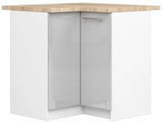 Spodná rohová kuchynská skrinka s doskou OLIWIA S90/90 biela / metalická, lesk