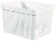 Biely úložný košík Curver Infinity Dots, 17 l