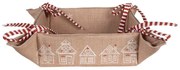Košík na pečivo s perníkovými chalúpkami Gingerbread Bliss - 35*35*8 cm