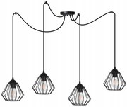Závesné svietidlo Nuvola Spider 3, 4x drôtené tienidlo (výber z 2 farieb)