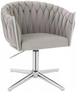 LuxuryForm DESIGN Stolička NORDEN VELUR na striebornom kríži - svetlo šedá