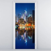 Fototapeta na dvere - Manhattan v noci (95x205cm)