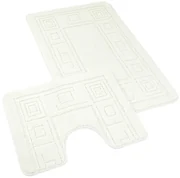 Kúpeľňová a WC predložka ornament smotanový 60x100+60x50cm