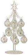 Sklenený stromček so striebornými guľami baubles Stars - Ø 10 * 20 cm