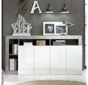 Komoda LENOR biela/sivý betón