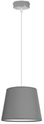 Závesné svietidlo MILANO, 1x sivé textilné tienidlo, biela konštrukcia