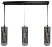 Závesné svietidlo Padova, 3x grafitové sklenené tienidlo, b
