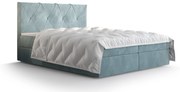 Manželská posteľ  Boxspring 140 cm Athena (sivomodrá) (s matracom a úložným priestorom). Vlastná spoľahlivá doprava až k Vám domov. 1046356
