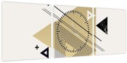 Obraz - Geometrické tvary N⁰4 (s hodinami) (90x30 cm)