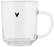 Sklenený hrnček so srdiečkom Heart & Smile - 11*8*9 cm / 200 ml