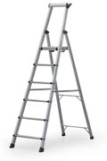 Jednostranné hliníkové schodíky PROFI s poličkou, 1x6 stupňov, výška 1,43 m