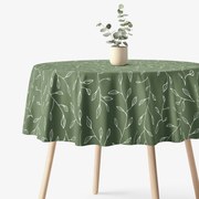Goldea okrúhly obrus 100% bavlnené plátno - čajové lístky Ø 140 cm