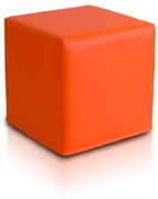 Sedací vak taburetka Block kocka oranžová ekokoža TiaHome