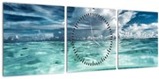Obraz - Pohľad pod morskú hladinu (s hodinami) (90x30 cm)