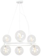 Závesné svietidlo Paris, 6x číre sklenené tienidlo, W, O