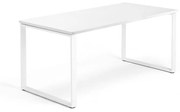 Kancelársky pracovný stôl QBUS, O-rám, 1600x800 mm, biela/biela