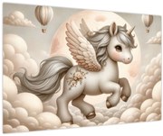 Obraz - Jednorožec v oblakoch (90x60 cm)