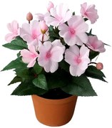 Umelá Netýkavka v kvetináči ružová, 24 cm
