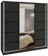 Šatníková skriňa SERENITY 200 cm čierny mat MT SERENITY SZP5/0/B/B/0/HIAL