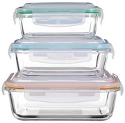 Skleneno–silikónové dózy na potraviny 3 ks Freska – Premier Housewares
