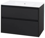 Mereo Mereo, Opto, kúpeľňová skrinka s keramickým umývadlom 81 cm, biela, dub, biela/dub, čierna, MER-CN941