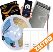 Sada digitálnych LED pásikov 5m COB 65W WS2811 24V regulátor napájania