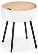 Konferenčný stolík AURA 45x38 cm biela/čierna/béžová