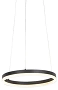 Dizajnové závesné svietidlo čierne 40 cm vrátane LED 3-stupňové stmievateľné - Anello