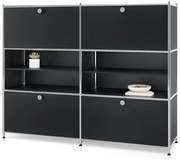 Kovová komoda »CN3« so 4 výklopnými priečinkami, čierna