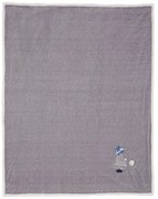 Šedý pléd s dievčatkom Olli - 130 * 160 cm