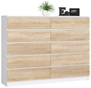 Komoda Rollo K 160 biela/dub sonoma