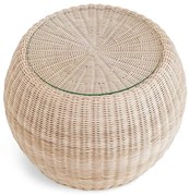 Stolík Quincy okrúhly z prírodného ratanu