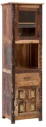 furniture-nabytek.cz - Masívna vysoká kúpeľňová skrinka Sumana z recyklovaného dreva, lakovaná, hnedá – 50×40×180 cm