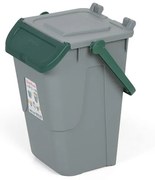 Mobil Plastic Plastový odpadkový kôš na triedenie odpadu ECOLOGY II, 35 l, sivá/zelená
