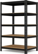 Regál 216x120x50 cm profesionálny 5-policový, nosnosť 200 kg - čierny