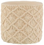Béžový cementový kvetináč s drhaným vzorom Ibiza Macrame - Ø23*21 cm